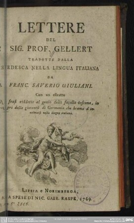 Lettere Del Sig. Prof. Gellert