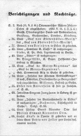 Berichtigungen und Nachträge