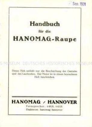 Handbuch für den Raupenschlepper