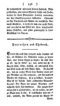 Heyrathen und Ehebruch