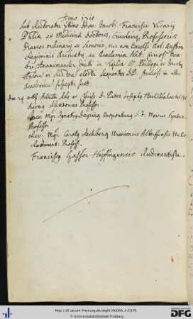 [fol. 187] Rektorat Johann Jakob Vicari 1710