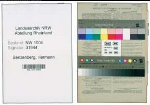 Entnazifizierung Hermann Benzenberg , geb. 11.11.1901 (Transportunternehmer)