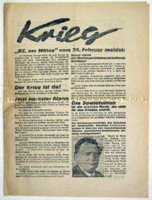 Illustrierte Propagandaschrift der KPD für die Wahl Thälmanns bei der Reichspräsidentenwahl 1932