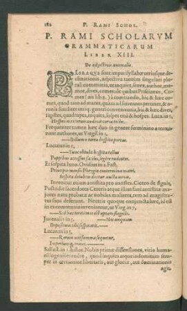 P. Rami Scholarum Grammaticarum Liber XIII. De adiectivis anomalis.