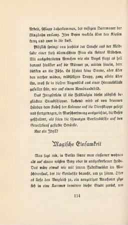 Magische Einsamkeit