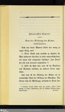 Zwanzigstes Kapitel. Von der Bildung der Sinne insbesondre