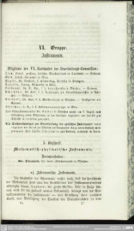 VI. Gruppe. Instrumente