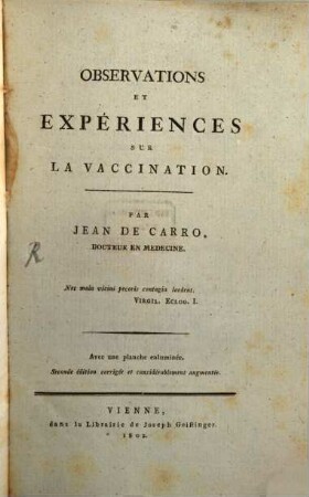 Observations ... sur la Vaccination