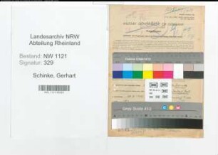Entnazifizierung Gerhart Schinke , geb. 30.08.1910 (Angestellter)