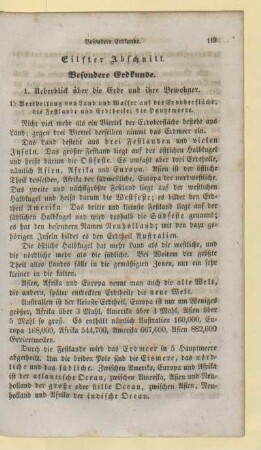 Eilfter Abschnitt. Besondere Erdkunde