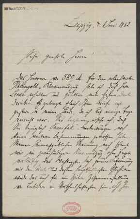 Brief an B. Schott's Söhne : 01.06.1882