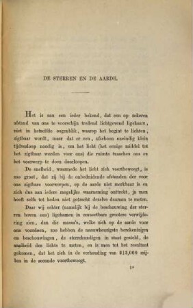 De Sterren en de aarde, of gedachten over ruimte, tijd en eeuwigheid : Naar het Hoogduitsch