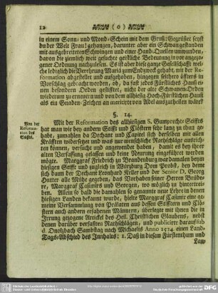 §. 14. Von der Reformation des Stiffts