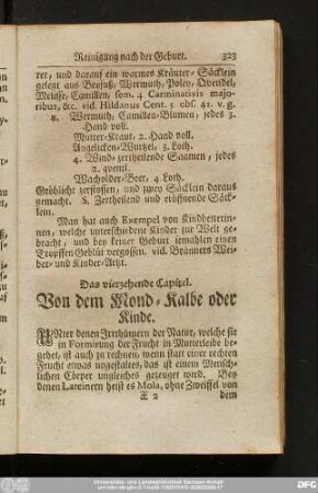 Das vierzehende Capitel. Von dem Mond-Kalbe oder Kinde.