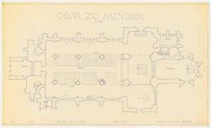 Dom, Minden Wiederaufbau: Grundriss 1:100, (von Inv.nr. 39159)