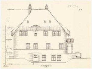 Landhaus Pallat in Stolpe, Berlin-Wannsee: Aufriss: Rückansicht 1:50