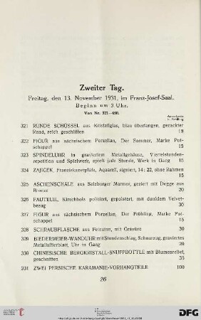 Zweiter Tag (Nr. 321-650)