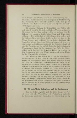 XI. Wirtschaftliche Maßnahmen auf die Verdunstung