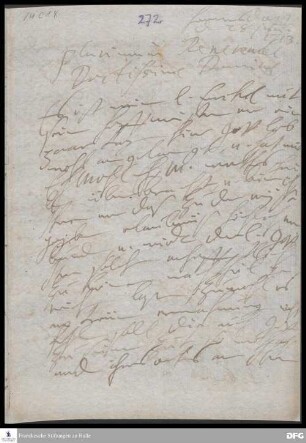 Brief von Henriette Catharina v. Gersdorff an August Hermann Francke.