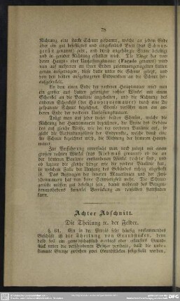 Achter Abschnitt. Die Theilung etc. der Felder