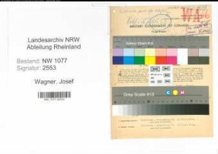 Entnazifizierung Josef Wagner , geb. 05.08.1899 (Polizist)