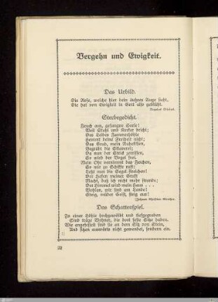 Vergehen und Ewigkeit