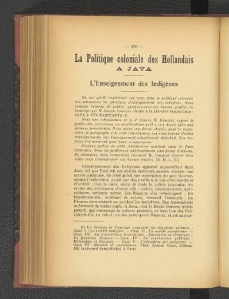 La Politique coloniale de Hollandais a Java.