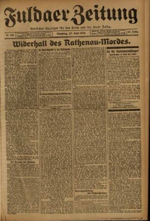 Ausgabe vom Dienstag, den 27. Juni 1922.