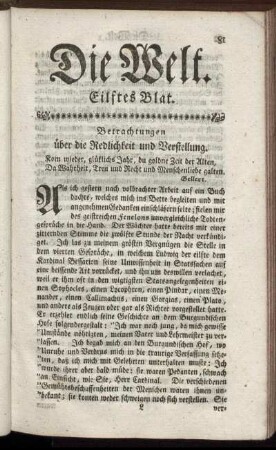 Eilftes Blat.