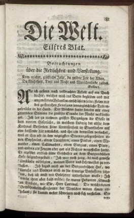 Eilftes Blat.