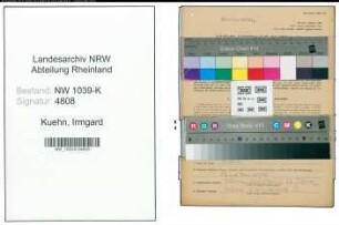 Entnazifizierung Irmgard Kuehn , geb. 18.03.1913 ()