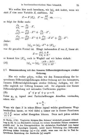 § 7. Zusammenhang mit den linearen Differentialgleichungen 3. Ordnung.