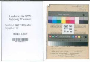 Entnazifizierung Egon Bohle , geb. 16.05.1920 (Dolmetscher)