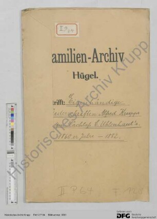 Schriftwechsel zwischen Alfred Krupp und Carl Uhlenhaut