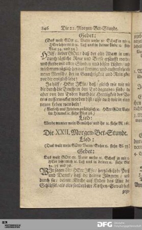 Die XXII. Morgen-Bet-Stunde.