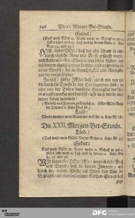 Die XXII. Morgen-Bet-Stunde.