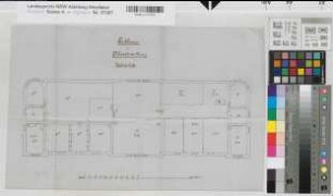 Minden (Minden) Posthaus Grundriß Dachgeschoß um 1910 1 : 100 30 x 47 Zeichnung Oberpostdirektion Münster