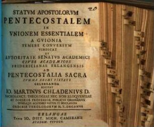 Statum apostolorum pentecostalem in unionem essentialem, a Guionia temere conversum