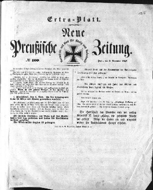 Extra-Blatt. Neue Preußische Zeitung. N[umer]o 109. (Sammlung Friedlaender)