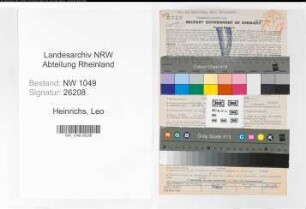 Entnazifizierung Leo Heinrichs , geb. 23.03.1910 (Haendler)