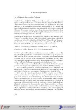 14. Nietzsche-Kommentar (Freiburg)