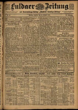 Zweite Ausgabe vom Dienstag, den 31. Oktober 1899.