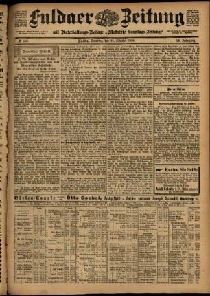 Zweite Ausgabe vom Dienstag, den 31. Oktober 1899.