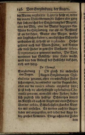 Entzündung der Augen.