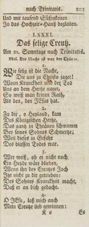 LXXXI. Das selige Creutz. - LXXXIX. Der angenehme Gast.
