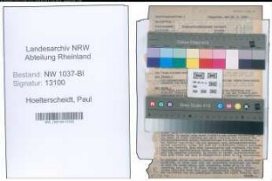 Entnazifizierung Paul Hoelterscheidt , geb. 31.01.1900 ()