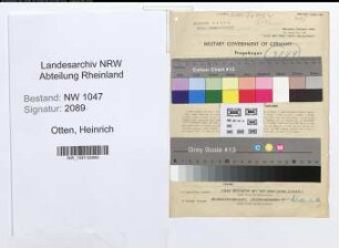 Entnazifizierung Heinrich Otten , geb. 06.10.1900 (Lehrer)