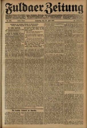 Erste Ausgabe vom Samstag, den 10. Juli 1915.