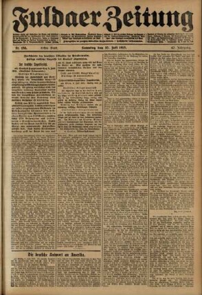 Erste Ausgabe vom Samstag, den 10. Juli 1915.