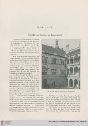 1907: Sgraffiti im Schlosse zu Leitomischl